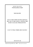 Luận văn Thạc sĩ Khoa học giáo dục: Quản lý hoạt động đánh giá kết quả học tập của học sinh các trường THPT huyện Nam Sách, tỉnh Hải Dương