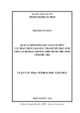 Luận văn Thạc sĩ Khoa học giáo dục: Quản lý bồi dưỡng kỹ năng tổ chức các hoạt động giáo dục thanh niên học sinh cho cán bộ đoàn trường THPT huyện Phù Ninh, tỉnh Phú Thọ