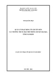 Luân văn Thạc sĩ Quản lý giáo dục: Quản lý hoạt động tổ chuyên môn các trường Trung học phổ thông huyện Hải Hậu, tỉnh Nam Định