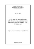 Luận văn Thạc sĩ Khoa học giáo dục: Quản lý hoạt động giáo dục lối sống văn hóa cho học sinh trường PTDTNT huyện Pác Nặm, tỉnh Bắc Kạn
