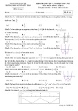Đề thi giữa học kì 1 môn Toán lớp 12 năm 2020-2021 có đáp án - Trường THPT Nguyễn Hữu Thận