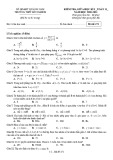 Đề thi giữa học kì 1 môn Toán lớp 11 năm 2020-2021 có đáp án - Trường THPT Hồ Nghinh