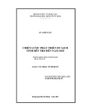 Luận văn Thạc sĩ Kinh tế: Chiến lược phát triển du lịch tỉnh Bến Tre đến năm 2020