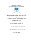 Luận văn Thạc sĩ Kinh tế: Hoàn thiện hệ thống kiểm soát nội bộ tại Tổng công ty cổ phần Bảo hiểm Dầu Khí Việt Nam