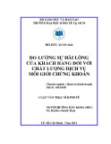 Luận văn Thạc sĩ Kinh tế: Đo lường sự hài lòng của khách hàng đối với chất lượng dịch vụ môi giới chứng khoán