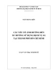 Luận văn Thạc sĩ Kinh tế: Các yếu tố ảnh hưởng đến xu hướng sử dụng dịch vụ 3G tại thành phố Hồ Chí Minh