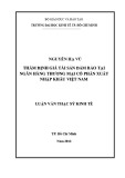 Luận văn Thạc sĩ Kinh tế: Thẩm định giá tài sản đảm bảo tại ngân hàng thương mại cổ phần xuất nhập khẩu Việt Nam