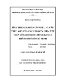 Luận văn Thạc sĩ Kinh tế: Tính thanh khoản cổ phiếu và cấu trúc vốn của các công ty niêm yết trên Sở Giao Dịch Chứng khoán Thành phố Hồ Chí Minh