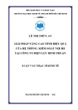 Luận văn Thạc sĩ Kinh tế: Giải pháp nâng cao tính hiệu quả của hệ thống kiểm soát nội bộ tại Công ty Điện lực Bình Thuận