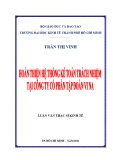 Luận văn Thạc sĩ Kinh tế: Hoàn thiện hệ thống kế toán trách nhiệm tại công ty cổ phần Tập Đoàn Vi Na