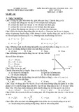 Đề thi giữa học kì 1 môn Vật lí lớp 10 năm 2020-2021 có đáp án - Trường THPT Phan Ngọc Hiển