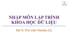 Bài giảng Nhập môn lập trình khoa học dữ liệu: Bài 9 - Trương Xuân Nam