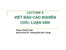 Bài giảng Nghiên cứu Marketing: Chương 8 - TS. Phạm Thành Thái