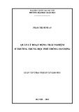 Luận văn Thạc sĩ Quản lý giáo dục: Quản lý hoạt động trải nghiệm ở trƣờng Trung học phổ thông Olympia