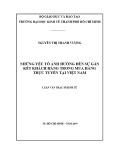 Luận văn Thạc sĩ Kinh tế: Những yếu tố ảnh hưởng đến sự gắn kết khách hàng trong mua hàng trực tuyến tại Việt Nam