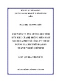 Luận văn Thạc sĩ Kinh tế: Các nhân tố ảnh hưởng đến tính hữu hiệu của hệ thống kiểm soát nội bộ tại một số công ty thuộc ngành giải trí trên địa bàn thành phố Hồ Chí Minh