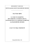 Luận văn Thạc sĩ Kinh tế: Các nhân tố ảnh hưởng đến ý định mua sản phẩm xanh của người tiêu dùng ở các kênh bán lẻ hiện đại tại thành phố Hồ Chí Minh