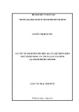 Luận văn Thạc sĩ Kinh tế: Các yếu tố ảnh hưởng đến hiệu quả của hệ thống kiểm soát nội bộ trong các trung gian tài chính tại thành phố Hồ Chí Minh