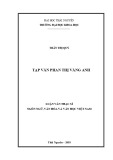 Luận văn Thạc sĩ Ngôn ngữ Văn hoá và Văn học Việt Nam: Tạp văn Phan Thị Vàng Anh