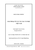 Luận văn Thạc sĩ Ngôn ngữ và Văn hóa Việt Nam: Giai thoại về các tác gia văn học Việt Nam