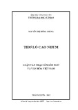 Luận văn Thạc sĩ Ngôn ngữ và Văn hóa Việt Nam: Thơ Lò Cao Nhum