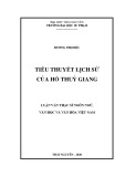 Luận văn Thạc sĩ Ngôn ngữ văn học và Văn hoá Việt Nam: Tiểu thuyết lịch sử của Hồ Thuỷ Giang