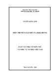 Luận văn Thạc sĩ Ngôn ngữ Văn học và Văn hoá Việt Nam: Tiểu thuyết luận đề của Khái Hưng