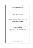 Luận văn Thạc sĩ Ngôn ngữ và Văn hóa Việt Nam: Chủ đề biển đảo trong sáng tác của Trần Đăng Khoa