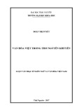 Luận văn Thạc sĩ Ngôn ngữ và Văn hóa Việt Nam: Văn hóa Việt trong thơ Nguyễn Khuyến