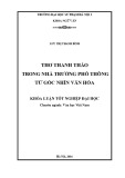 Khoá luận tốt nghiệp Đại học: Thơ Thanh Thảo trong nhà trường phổ thông từ góc nhìn văn hóa