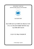 Luận văn Thạc sĩ Kinh tế: Hạn chế gian lận Thuế giá trị gia tăng của các doanh nghiệp thương mại tại tỉnh Tiền Giang