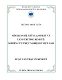 Luận văn Thạc sĩ Kinh tế: Mối quan hệ giữa lạm phát và tăng trưởng kinh tế - Nghiên cứu thực nghiệm ở Việt Nam - Trương Minh Tuấn