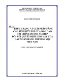 Luận văn Thạc sĩ Kinh tế: Thực trạng và giải pháp nâng cao tính hữu ích của báo cáo tài chính doanh nghiệp đối với quyết định cho vay của các ngân hàng thương mại Việt Nam