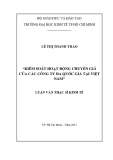 Luận văn Thạc sĩ Kinh tế: Kiểm soát hoạt động chuyển giá của các công ty đa quốc gia tại Việt Nam