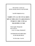 Luận văn Thạc sĩ Kinh tế: Nghiên cứu các yếu tố tác động đến sự thỏa mãn của khách hàng đối với dịch vụ tiệc cưới tại Thành phố Cần Thơ