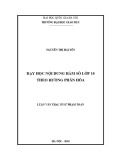 Luận văn Thạc sĩ Sư phạm Toán: Dạy học nội dung hàm số lớp 10 theo hướng phân hóa