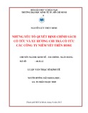 Luận văn Thạc sĩ Kinh tế: Những yếu tố quyết định chính sách cổ tức và xu hướng chi trả cổ tức các công ty niêm yết trên HOSE