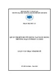 Luận văn Thạc sĩ Kinh tế: Quản trị rủi ro tín dụng tại Ngân hàng thương mại cổ phần Á Châu