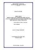 Luận văn Thạc sĩ Kinh tế: Phân tích những nhân tố ảnh hưởng đến nợ xấu của các chi nhánh NHTM trên địa bàn tỉnh Vĩnh Long