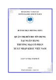 Luận văn Thạc sĩ Kinh tế: Quản trị rủi ro tín dụng tại ngân hàng TMCP Xuất nhập khẩu Việt Nam