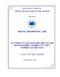 Luận văn Thạc sĩ Kinh tế: Tác động của đa dạng hóa đến giá trị doanh nghiệp - nghiên cứu thực nghiệm tại Việt Nam