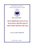 Luận văn Thạc sĩ Kinh tế: Quản trị rủi ro lãi suất tại Ngân hàng thương mại cổ phần Công Thương Việt Nam - Phan Thanh Thủy