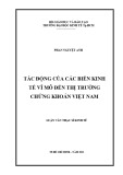 Luận văn Thạc sĩ Kinh tế: Tác động của các biến kinh tế vĩ mô đến thị trường chứng khoán Việt Nam