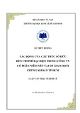 Luận văn Thạc sĩ Kinh tế: Tác động của cấu trúc sở hữu đến chi phí đại diện trong công ty cổ phần niêm yết tại Sở giao dịch chứng khoán TP.HCM