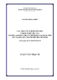 Luận văn Thạc sĩ Kinh tế: Các nhân tố ảnh hưởng đến ý định nghỉ việc của người lao động trẻ có trình độ cao đẳng trở lên tại địa bàn thành phố Hồ Chí Minh