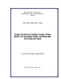 Luận văn Thạc sĩ Kinh tế: Quản trị rủi ro trong thanh toán quốc tế tại Ngân hàng thương mại cổ phần Sài Gòn