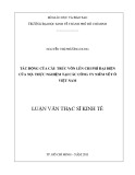 Luận văn Thạc sĩ Kinh tế: Tác động của cấu trúc vốn lên chi phí đại diện của nợ - Thực nghiệm tại các công ty niêm yết ở Việt Nam