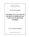 Luận văn Thạc sĩ Kinh tế: Tác động của các yếu tố rủi ro tài chính lên dự báo tỷ suất sinh lợi cổ phiếu