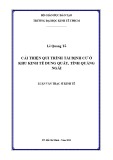 Luận văn Thạc sĩ Kinh tế: Cải thiện qui trình tái định cư ở khu kinh tế Dung Quất, tỉnh Quảng Ngãi