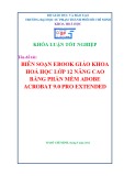 Khoá luận tốt nghiệp: Biên soạn Ebook giáo khoa Hoá học lớp 12 nâng cao bằng phần mềm Adobe Acrobat 9.0 Pro Extended